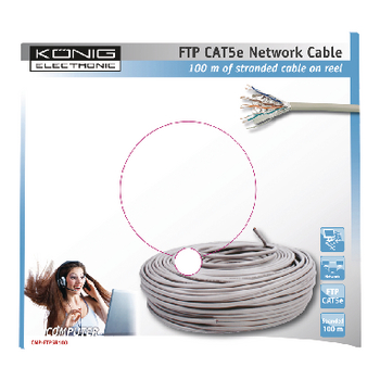 CMP-FTP5R100 Cat5e netwerkkabel op haspel f/utp pull box 100 m grijs stranded Verpakking foto